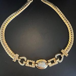 Givenchy Gold Tone Crystal Rhinestone Necklace